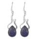 92.5 Sterling Silver Earrings Tear Drop Lapis Lazuli Wired Hook Earrings