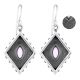92.5 Sterling Silver Earrings Amethyst Engraved  Kite Earrings