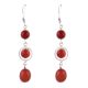 92.5 Sterling Silver Earrings Red Chalcedony Dangler Earrings