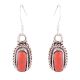 92.5 Sterling Silver Earrings Rectangular Shaped Coral Stone Earrings