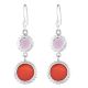 925 Sterling Silver Earrings Red Agate And Amethyst Danglers For Every Day Wear
