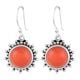 92.5 Sterling silver Earrings Carnelian Star burst engraved Drop Earrings