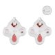 92.5 Sterling Silver Earrings  Garnet And American Diamond Stud Earrings