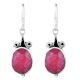 92.5 Sterling silver Earrings Pink Jade Quartz Hook Earrings