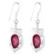 92.5 Sterling silver Earrings Pink Jade Quartz Hook Earrings