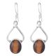 92.5 Sterling Silver Earrings Tiger's Eye Drop Earrings