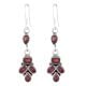 92.5 Sterling Silver Earrings  Red Garnet Natural Stones Earrings