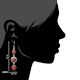 92.5 Sterling Silver Dangle Earrings Red Sandstone Three Stone  Earrings