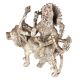 Brass Durga Statue Sherawali Mata With Silver Polish