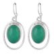 925 Sterling Silver Earrings Green Onyx Modern Design Earrings