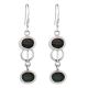 92.5  Sterling Silver Earrings Twin Jade Dangler Earrings