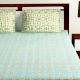 Bombay Dyeing Blue And Green Abstract 120 TC Cotton Double 1 Bedsheet With 2 Pillow Covers