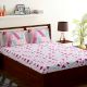 Bombay Dyeing Magenta And Peach Abstract 120 TC Cotton Double 1 Bedsheet With 2 Pillow Covers