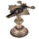 Brass Traditional Oil Lamp Peacock Figurine On Top