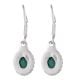 92.5 Sterling Silver Earrings With Green Onyx Eye Drop Earrrings