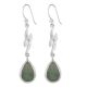 92.5 Sterling Silver Earrings Single Verde Aventurina Drop Hook Earring
