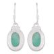 92.5 Sterling Silver Earrings Single Green Onyx Teardrop Hook Earrings
