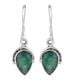 92.5 Sterling Silver Earrings Chrysoprase Drop Green Gem Stone