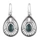 92.5 Sterling Silver Earrings Green Malachite Big Tear Drop Earings