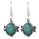92.5 Sterling Silver Earrings Classic Green Corundum Earrings