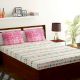 Bombay Dyeing Pink And Peach Geometric Design 120 TC Cotton Double 1 Bedsheet With 2 Pillow Covers