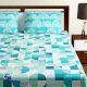 Bombay Dyeing Blue Aqua Geometric 180 TC Cotton Double 1 Bedsheet With 2 Pillow Covers
