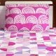 Bombay Dyeing Pink Geometric 180 TC Cotton Double 1 Bedsheet With 2 Pillow Covers