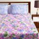 Bombay Dyeing Lavender Blue Floral 180 TC Cotton Double 1 Bedsheet With 2 Pillow Covers