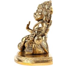 Handmade Panchmukhi Sitting Brass Hanuman Statue