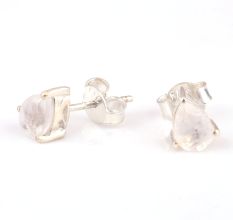 92.5 Sterling Silver Earrings Transparent Crystal Stud Earrings