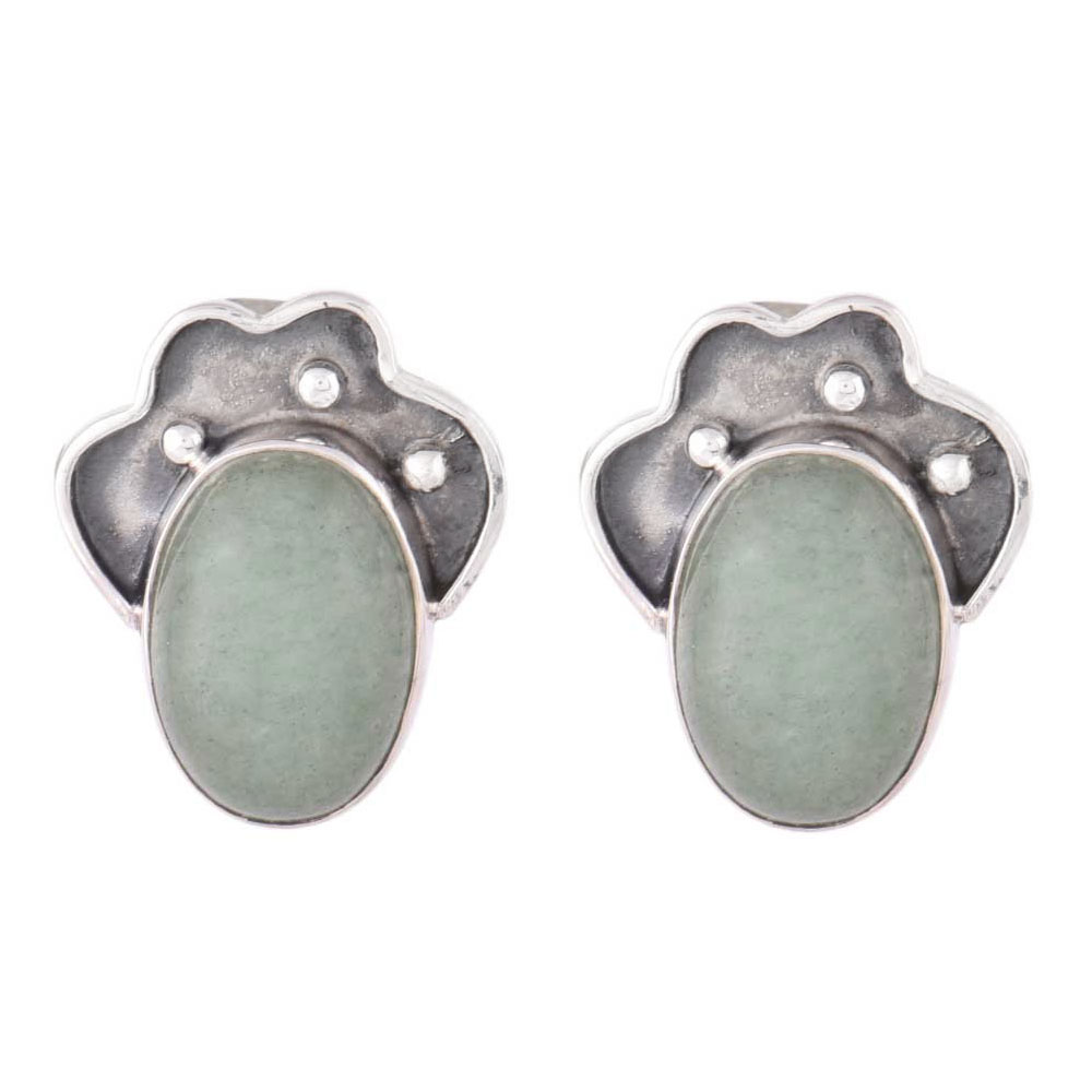 92.5 Sterling Silver Earrings Eventurine Designer Single Drop Earrings