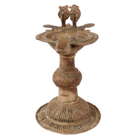 Brass Oil Lamp Dhokra Brass Metal Hand oil Lamp/ Samai
