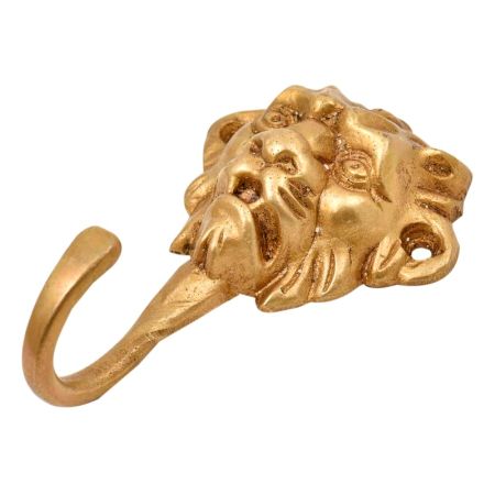 Majestic Brass Lion Head Wall Hook