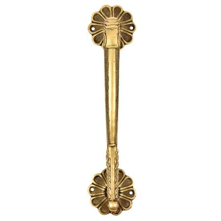 Ethnic Brass Door Handle With Floral Ends