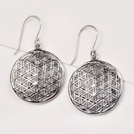 92.5 Sterling Silver Floral Jali New Design Earrings