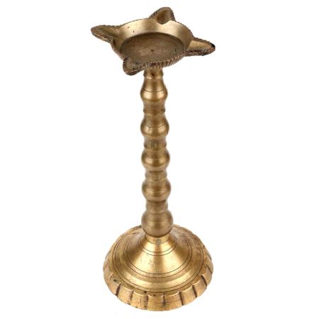 Brass Oil Lamp Long 4 Wick Oil Lamp With Stand