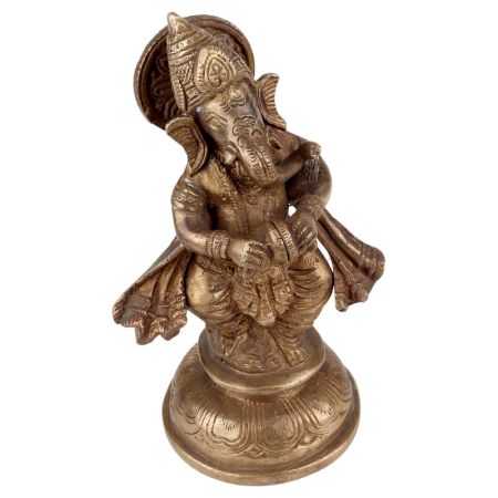 Handmade Brass Musical Ganesha Idol