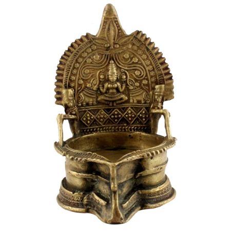Handcrafted Brass Oil Lamp Big Heavy Brass Table Diya