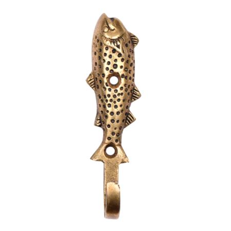Handmade Brass Fish Wall Coat Hook