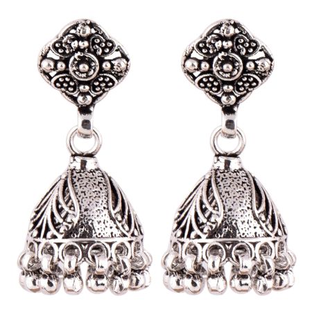 92.5 Sterling Silver Earrings Party wear Daily Wear Intricate Jhumkis