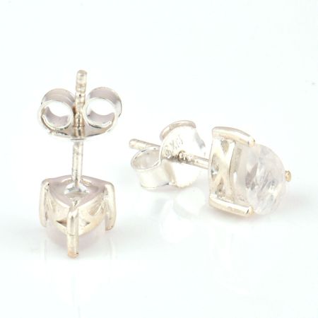 92.5 Sterling Silver Earrings Transparent Crystal Stud Earrings