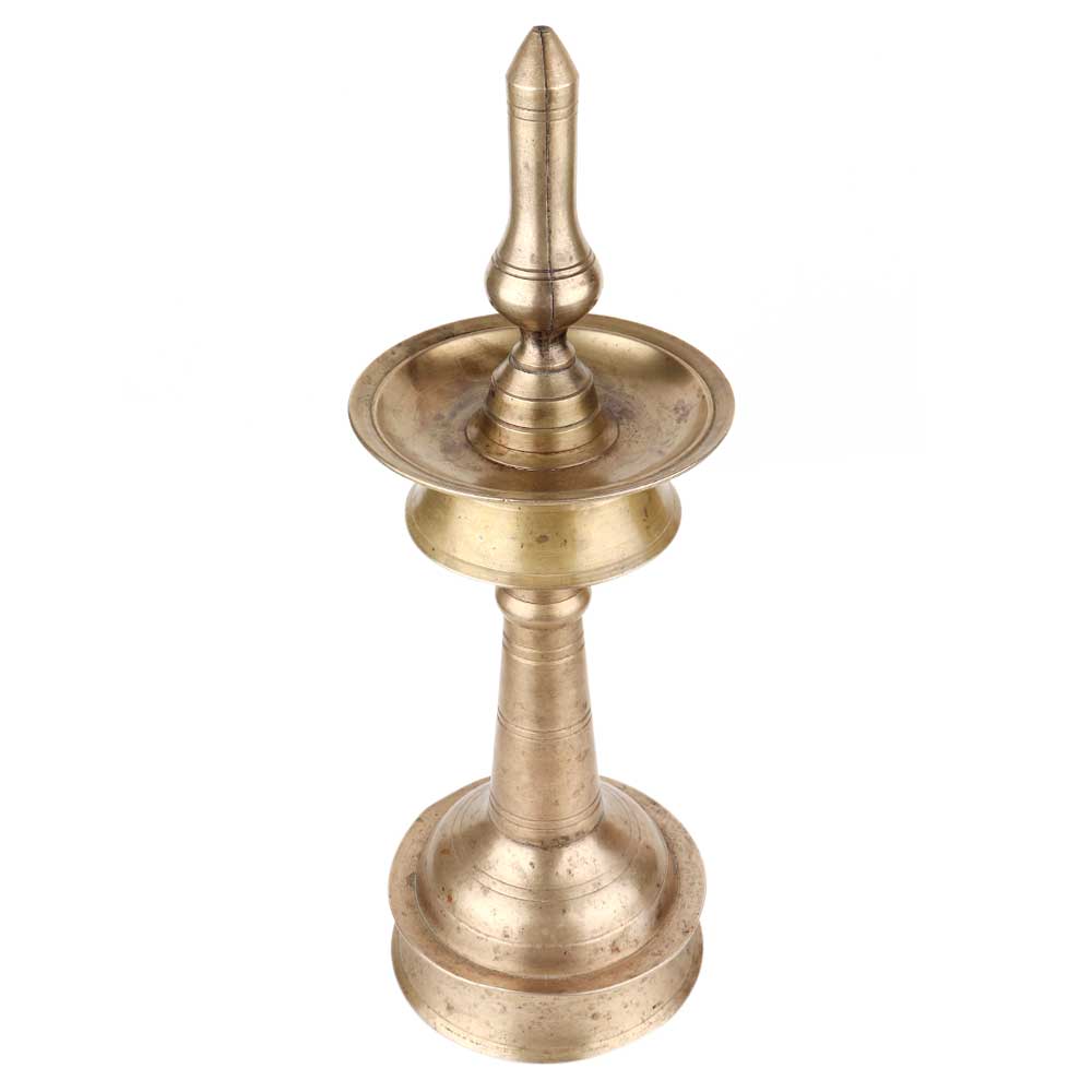 Brass Oil Lamp South Indian Nilavilakku Lamp With Stand