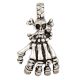 92.5 Sterling Silver Pendant Skull Skeleton Hand Pendant Necklace