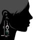 Long 92.5 Sterling silver Earrings Green Onyx Drop Earrings