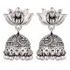 92.5 Sterling Silver Earrings Lotus Flower Stud Jhumkies