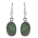 92.5 Sterling Silver Earrings Single Green Malachite Earrings