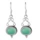 92.5 Sterling Silver Earrings Mint Green Jade Hook Earrings