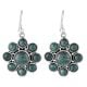 92.5 Sterling Silver Green Malachite Flower Design Earrings For women