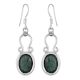 92.5 Sterling Silver Earrings Floral Oval Malachite Drop Earrings for Girls