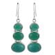 92.5 Sterling Silver Earrings Green Onyx Handset in sterling Silver Bezeles